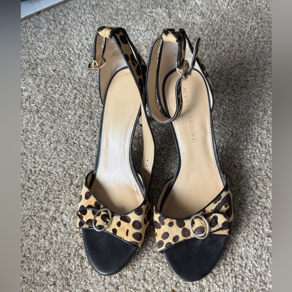Audrey Brooke Black and Brown Heels with Leopard Print - Picture 8 of 8